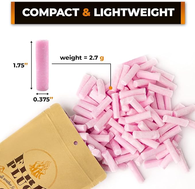 Non-Toxic Waterproof Fire Starters with 5+ Minute Burn for Emergencies, Survival, Campfires, Fire Pits, Grills - Made in The USA - 50 Pack