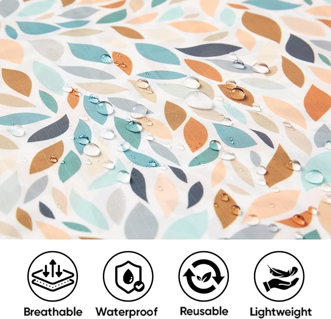 PTEROMY Hooded Rain Poncho for Adult with Pocket, Waterproof Lightweight Unisex Raincoat for Hiking Camping Emergency