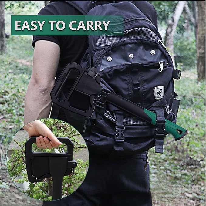 Camping Hatchet 17.6 Inch,Survival Hatchet Tactical for Wood Chopping and Kindling,Hatchet Axewith V Grind Blade, Lightweight Nylon Fiber Handle,for Outdoor Survival, Gardening, Hiking(S)