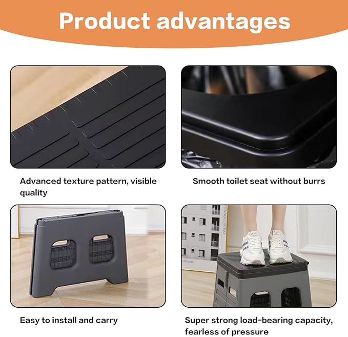 Portable Camping Toilet for Adults - Portable Folding Toilet with Lid,Travel Portable Potty for Adults,Porta Potty Car Toilet,Grey