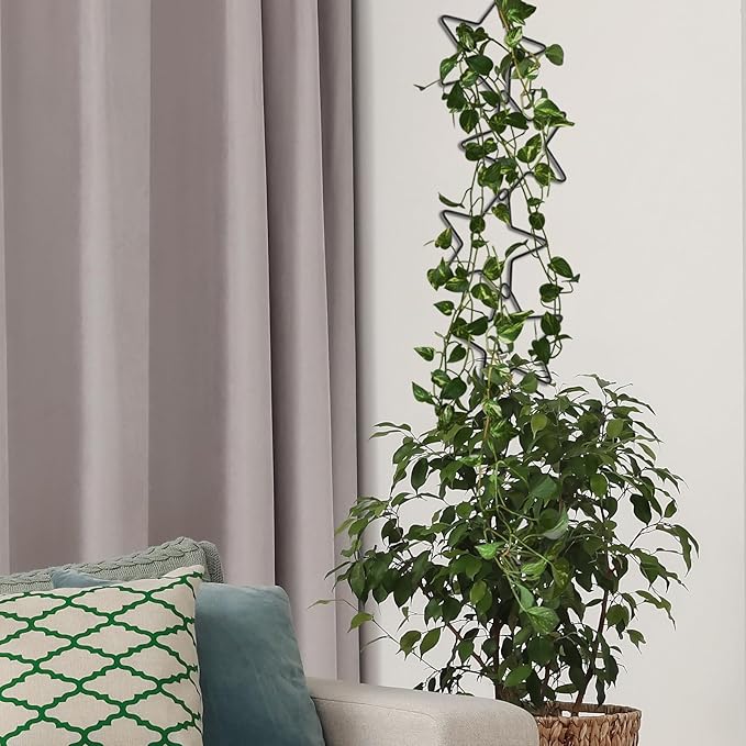 15 Pcs Chain Trellis for Climbing Plants, 7.5(ft) L Wall Plant Trellis Indoor, Pothos Plant Climber Support for Ivy Hoya Flower, Star