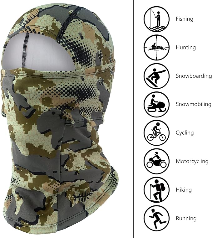 BASSDASH Winter Balaclava Fleece Ski Mask Ninja Hood Neck Warmer Fishing Hunting