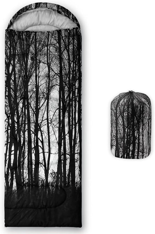 Sleeping Bags for Adults and Kids，3D Printing Camping Sleeping Bag for Girls Boys Lightweight Waterproof Cold/Warm 3-Season，Outdoor Travel with Compression Bags