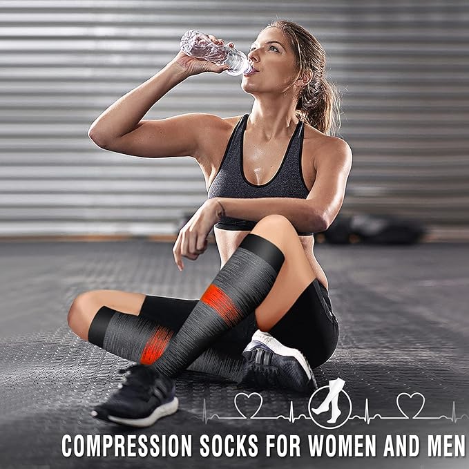 6 Pack Copper Compression Socks for Women and Men Circulation-Best Support for Medical, Running,Nursing,Athletic