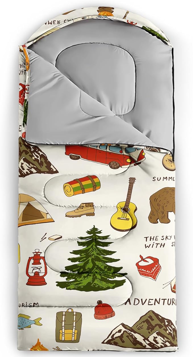 Print sleeping bag,sleeping bags,Outdoor Camping Sleeping Bag，Suitable For Children Boys And Girls Portable,Waterproof,Compact And Lightweight,Great For Outdoor Camping,Backpacking And Hiking