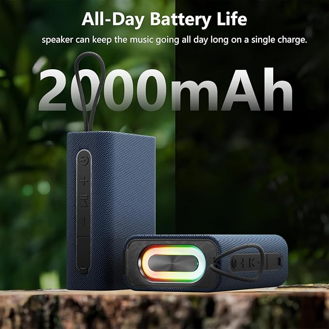 Speaker, Portable Wireless Bluetooth Speakers, Wireless Stereo Pairing, 10W Stereo Sound, BT 5.3, Bassup, Electronics for Home, Shower, Outdoors, Travel(1PCS, Blue)