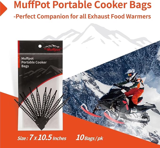 Portable Cooker Bags 7"X 10.5". Compatible with All Exhaust Food Warmer.Heat resistant, food- grade, BPA free. Also Suitable for Electric Lunch Food Heater (10 bags/pk)
