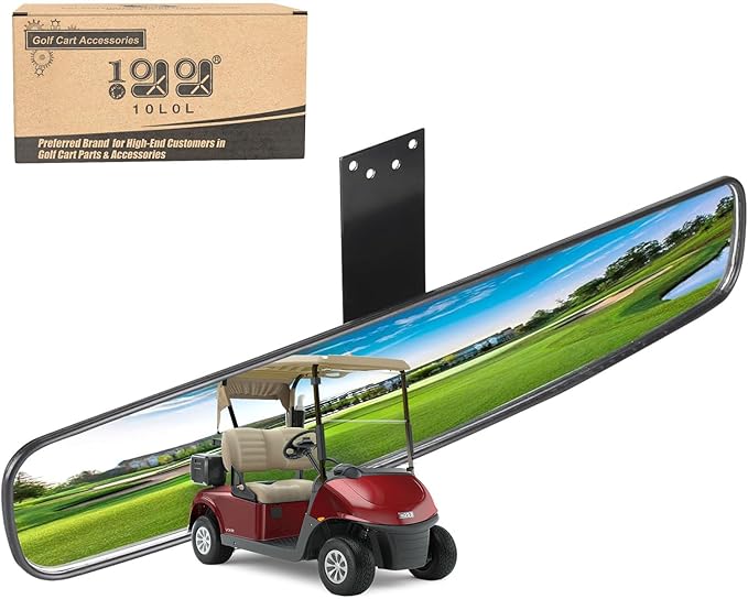10L0L Panoramic Convex Golf Cart Mirror for Yamaha, EZGO, Club Car, Golf Cart Rear View Mirror
