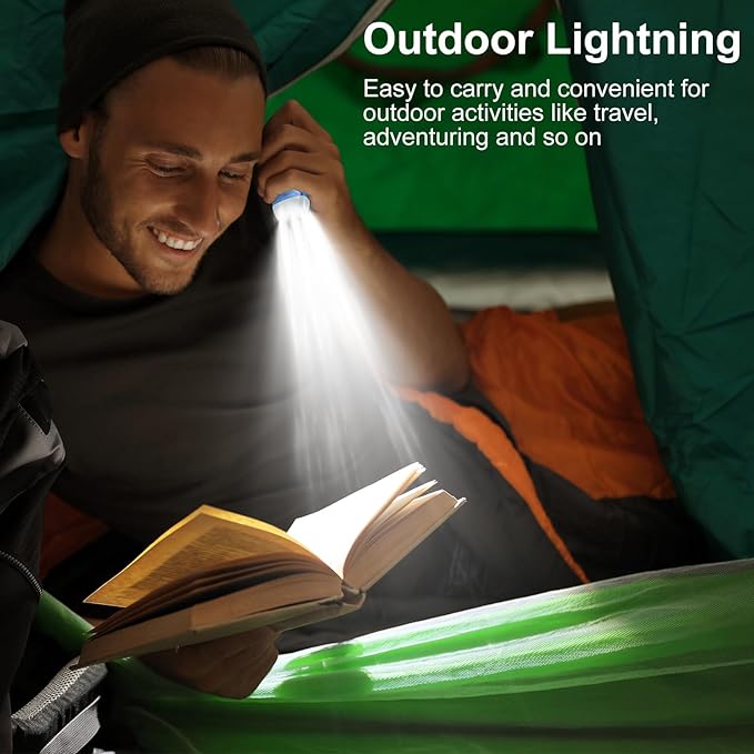 Mudder 24 Pieces Hand Crank Flashlight with LED Self Powered Charging Torch Dynamo for Camping Emergency(Blue)