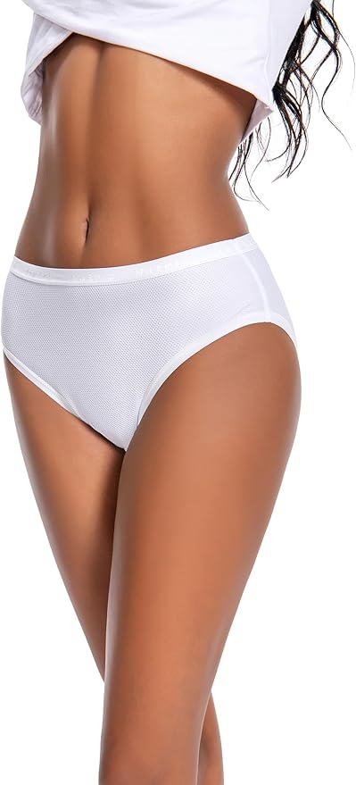 Nutria Womens Bikini Brief Quick Dry Travel Underwear 5-Pack Mesh Hiking Panties Activewear Stay Fresh D01