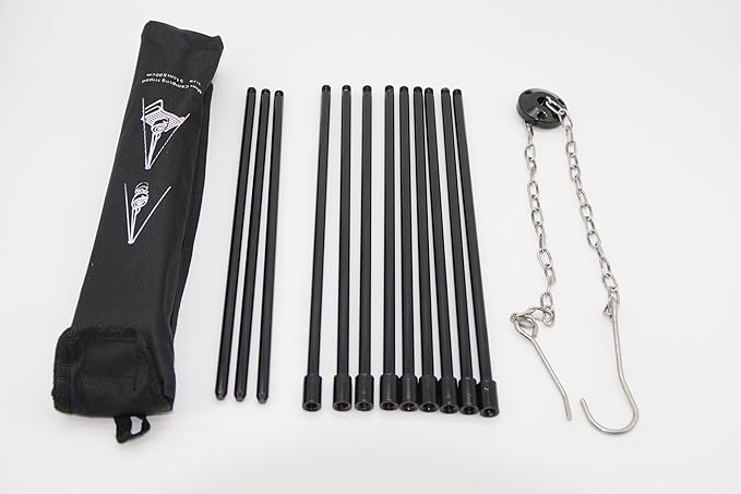 41' Aluminum Campfire Tripod,Portable Outdoor FIRE Tripod with 4-Section Adjustable higth,Adjustable Chain,Lightweight for Camping