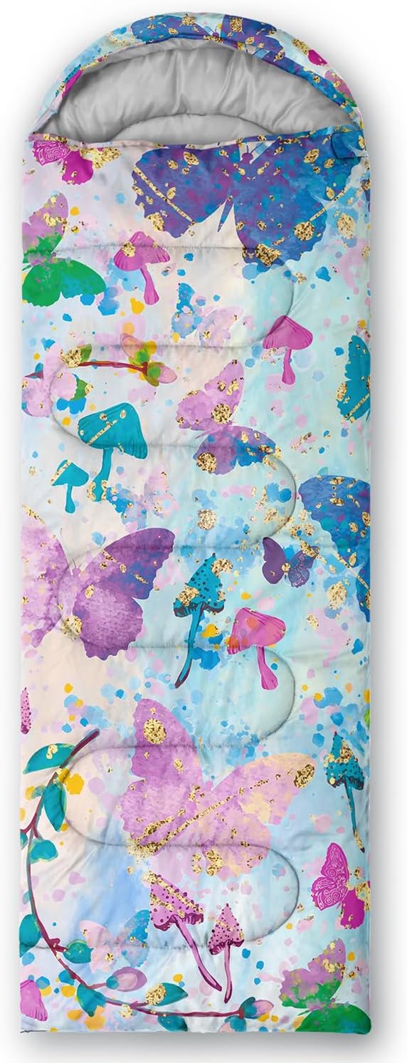 Sleeping Bags for Adults and Kids Backpacking Camping Sleeping Bags for Girls and Boys Lightweight Waterproof Cold/Warm Sleeping Bag for Season Camping Essentials Outdoor Travel with Compression Bags