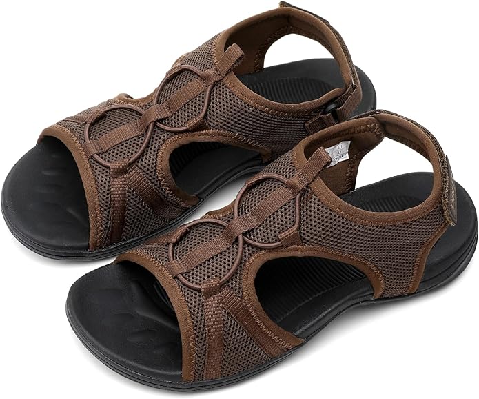 UBFEN Womens Hiking Sandals Comfortable Walking Sandals Summer Sport Breathable Arch Support