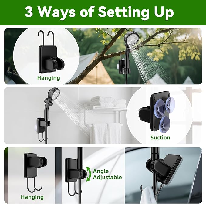 InkTrail Portable Camping Shower with Heater, Long-Lasting 6000mAh Rechargeable Camping Shower with Sprayer Head,4 Spray Modes,IPX7 Waterproof Outdoor Camp Pump for Hiking, Travel, Car, Pet