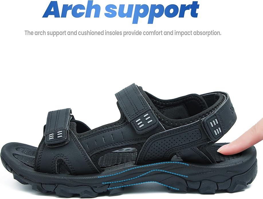 Men's Sandals Open Toe Water Sandals,Athletic and Outdoor Hiking Sandal Waterproof Lightweight with Adjustable Strap