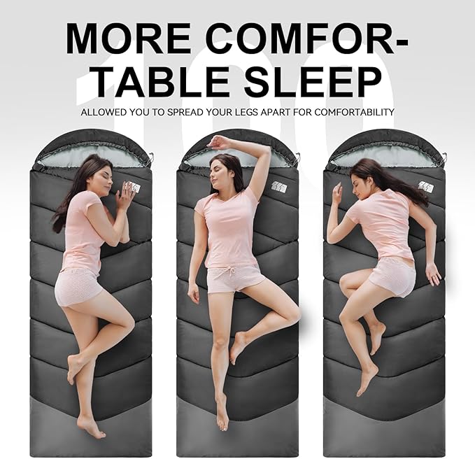 Sleeping Bags for Adults Cold Weather,Portable, Waterproof,Lightweight Sleeping Bag for Tall Girls Boys with Compression Sack for Warm Camping, Hiking, Outdoor & Indoor