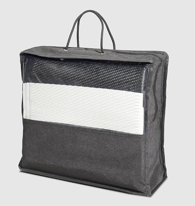 FH Home Outdoor Camping Rug - Waterproof, Fade Resistant, Reversible - Premium Recycled Plastic - Striped - Patio, Deck, Sunroom, RV - Brittany Stripe - Black & White - 5 x 8 ft Foldable