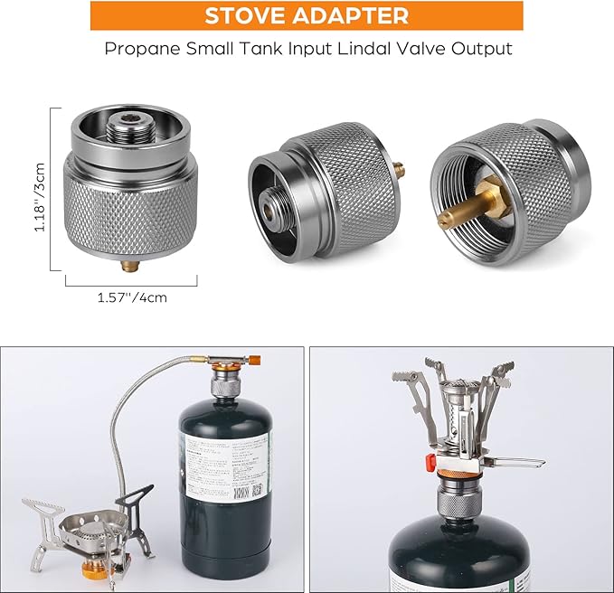 Odoland 3500W/6800W Windproof Camp Stove Camping Gas Stove with Fuel Canister Adapter, Piezo Ignition, Carry Case, Portable Collapsible Stove Burner for Outdoor Backpacking Hiking and Picnic