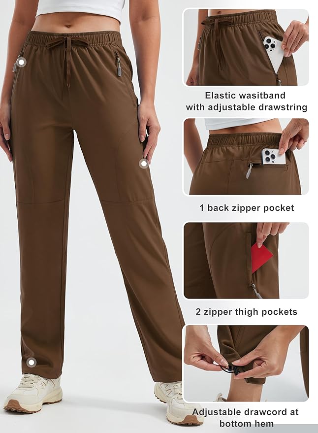 Libin Women's Hiking Pants Lightweight Quick Dry Cargo Pants Casual Safari Work Travel Clothes Petite/Regular/Tall