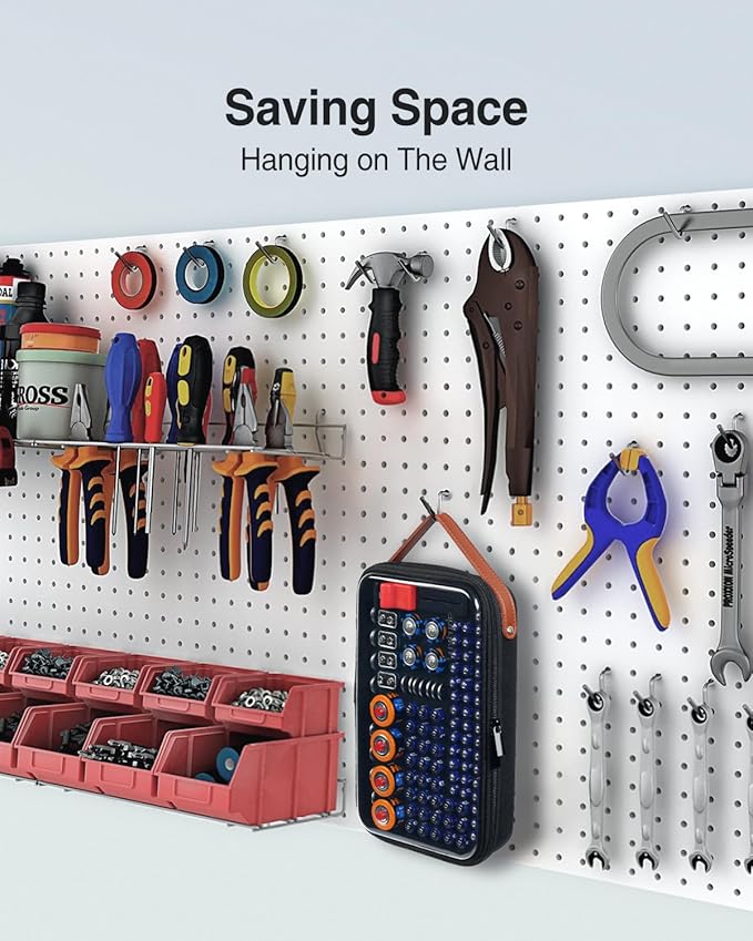 Luxtude Battery Organizer Storage Case with Tester, Clear Batteries Storage Organizers Holds 102 PCS, Hard Battery Holder Organizers, Portable Batteries Case Organizer, Drawer Caddy (Black)