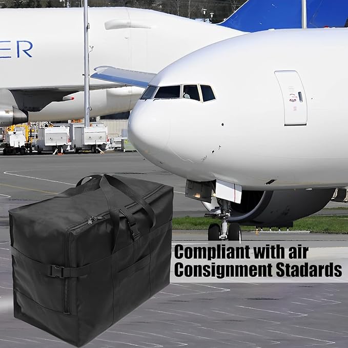 Travel Duffle Bag,120L Foldable Heavy Duty Overnight Bag, For Spirit Airlines, RicoRich Larger Size Carry on Luggage Sport Duffel for Weekender/Vacation/Camping/Beach/Tent(Black)