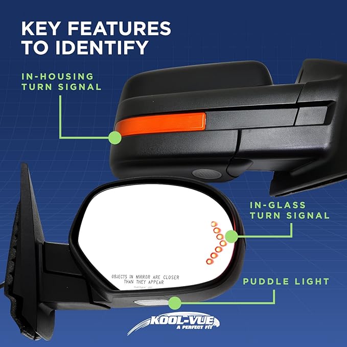 5115047AM For COMPASS 07-17/PATRIOT 14-15 MIRROR LH, Power, Manual Folding, Heated, Textured, w/o Auto Dimming, BSD, Memory, and Signal Light CH1320262