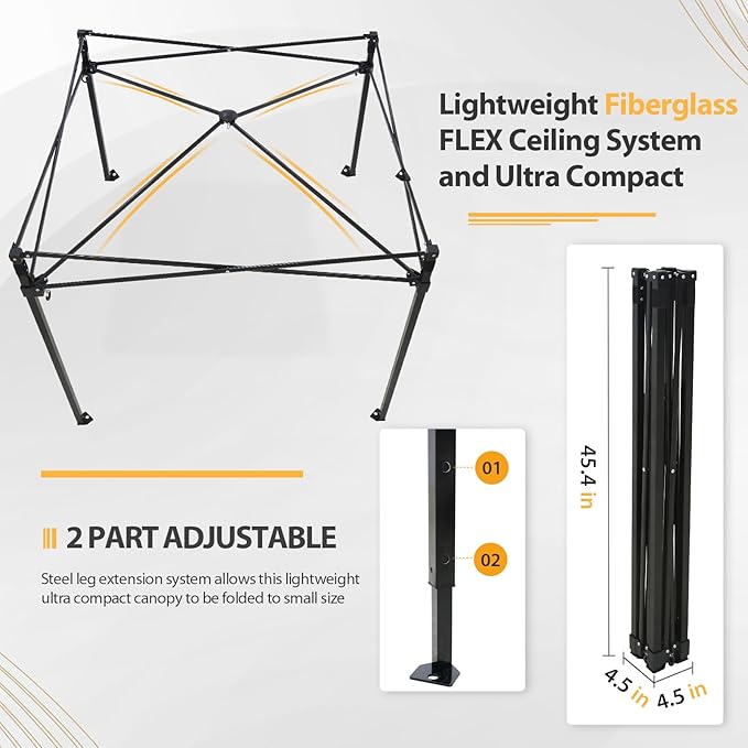 EAGLE PEAK Flex Compact 4x4 Pop-up Canopy Changing Room, Portable Privacy Dressing Room for Indoor Fashion Photoshoots, Camping, or Pool, White/Blue