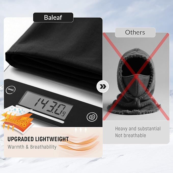 baleaf Balaclava Ski Mask Winter Water Resistant Face Mask for Women Men Cold Weather Gear Skiing Snowboarding Neck Gaiter