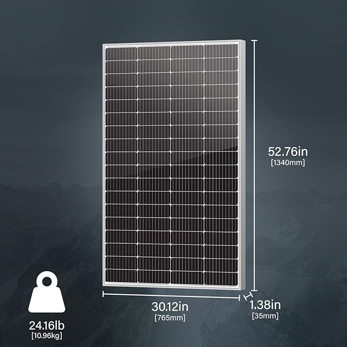 Newpowa 10BB 200W 24V Monocrystalline 200 Watt 24Volt Solar Panel Designed for 24V Charge System Off Grid, High Efficiency Mono Module RV Marine Boat Off Grid (200W New)