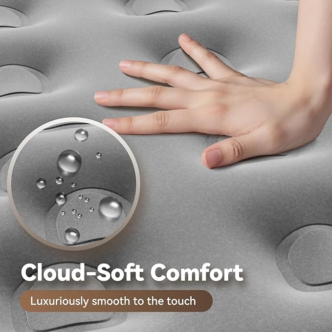 DIVON Full Air Mattress with Built in Pump Raised, 2 Min Self Inflatable Mattress, 18’’ Blow up Mattress for Adults, 660 LBS Portable Air Bed for Guest, Camping, Travel & Floor, Dark Blue