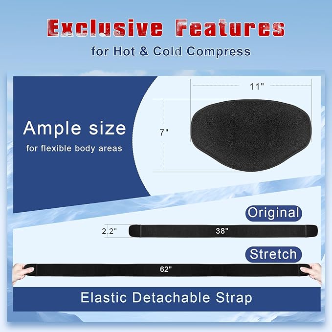 Gel Ice Packs for Injuries Reusable Ice Bags Small Hot and Cold Pack Wrap Around for Knee, Ankle, Elbow, Back, Shoulder, Wrist, Foot, Arm Swelling Long Lasting Heat Cool Pad Flexible with Velcro Strap