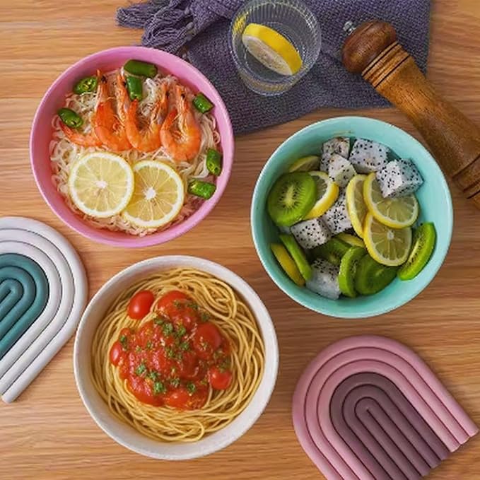 24pcs Wheat Straw Dinnerware Sets For 8, Unbreakable Plates and Bowls Wheat Straw Dinnerware Microwavable Cups Plates and Bowls Sets Shatterproof For Outdoor Kitchen Camping
