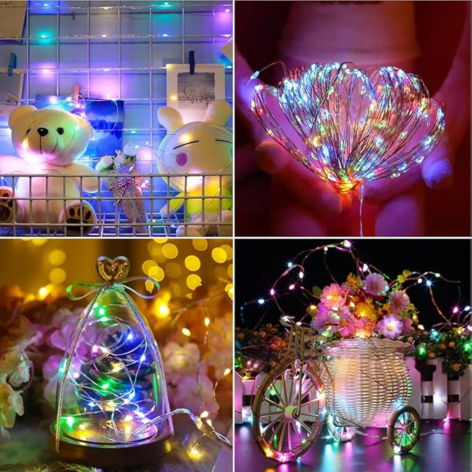 3 Pack USB Fairy Lights USB Powered String Lights Multi-Colored 2 Meters 20 lamp Beads Led Christmas Lights Fairy String Lights led Light String (Multi-Colored 2M)