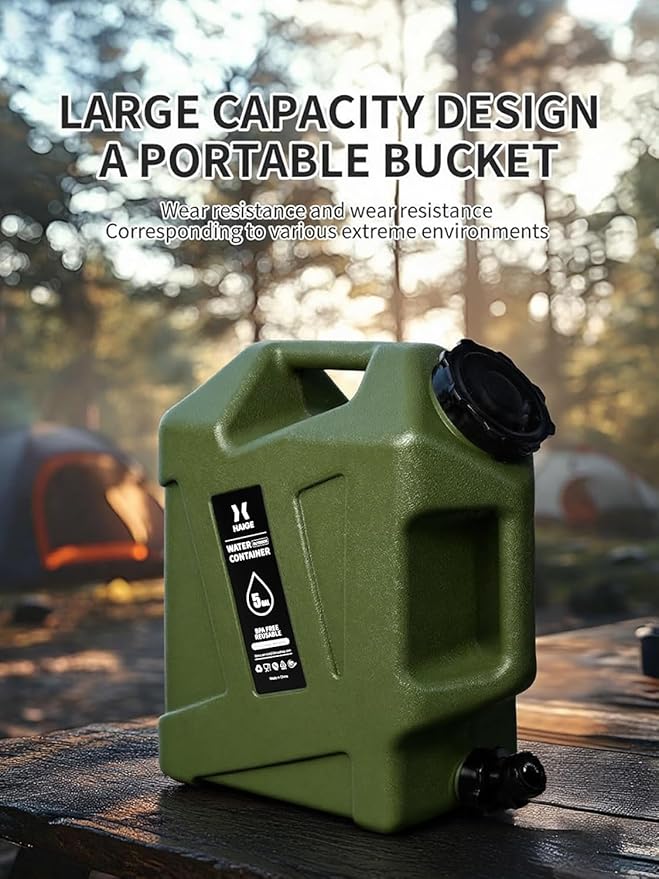 HAIGE Gallon Water Container with Spigot (5 Gallon Water Jug Green)