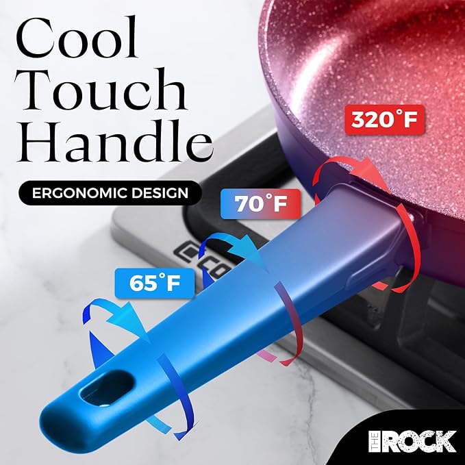 THE ROCK SOHO 9.5-Inch Ceramic Non Stick Frying Pan – Nothing Sticks, Never Warps, Lasts Longer, Non Toxic Skillet with Heat-Resistant Handle, PTFE PFOA & PFAS Free, Oven & Dishwasher Safe, Cream