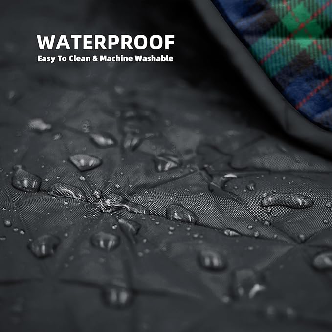 Outdoor Waterproof Blanket, Foldable Fleece Stadium Blanket for Outdoor Sports Event, Camping, Concerts, Car, Pet, Picnics - Windproof, Wearable, Machine Washable 80" x 58"