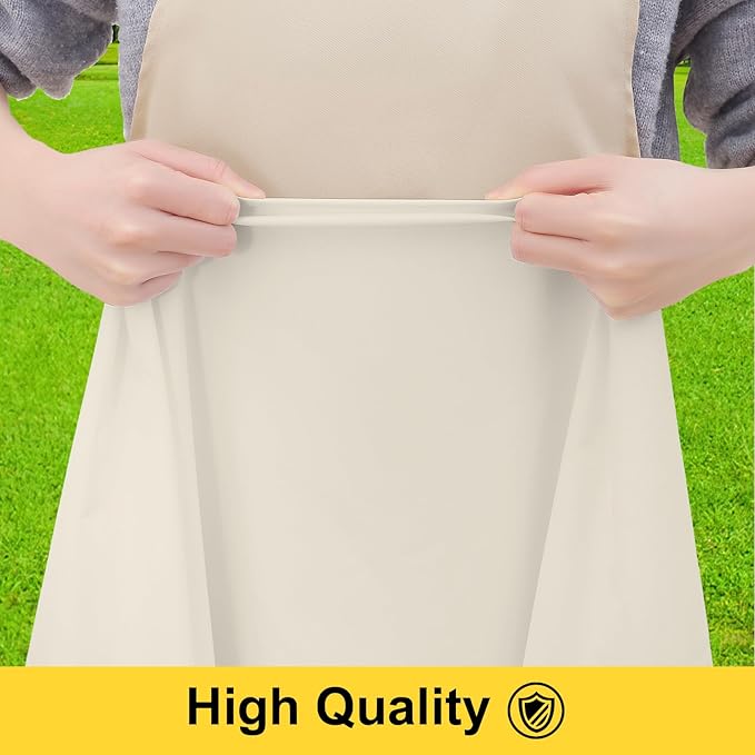 Smiry Picnic Table Cover with Bench Covers, Waterproof Elastic Fitted Polyester Tablecloths for 6 Ft Rectangle Tables, Washable Windproof Tablecloth for Camping, RV & Outdoor (Beige, 30x72 Inches)