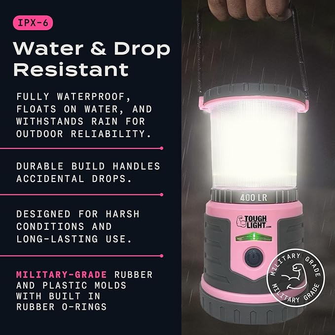 USB Rechargeable Camping Lantern, 400 Lumens LED Lantern, Hanging Tent Lamp, 6000mAh Power Bank, 200 Hour, 6 Modes, for Outdoors & Emergency