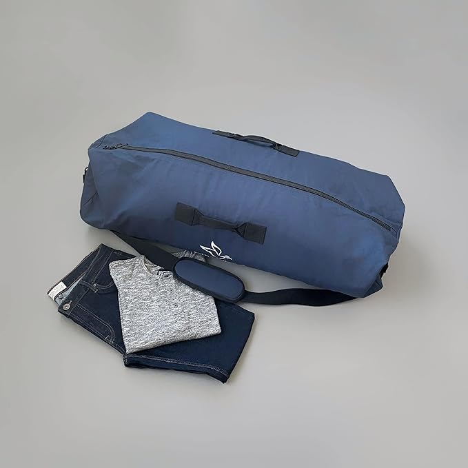 WHITEDUCK HOPLITE Heavy Duty Military Canvas Duffel Bag, Army Cargo Style, Foldable Tactical Outdoor Bag, Travel, Storage