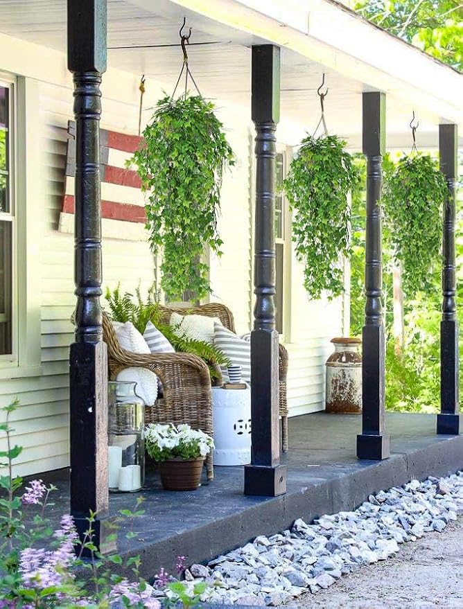 RECUTMS Artificial Plant Faux Plant Ivy Greenery Fake Hanging Plants Faux Greenery Plant Fake Ivy Leaf UV Resistant for Indoor Home Decor Outdoor Garden Yard Porch Wall Decoration 3 Packs（Green）