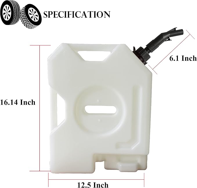 2-Gallon Portable Water Tank, White Water Can for Vehicles (1 pcs)