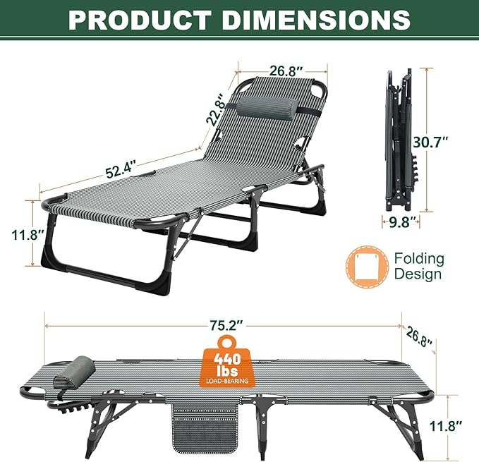 LILYPELLE Folding Camping Cot, Extra Wide Heavy Duty Sleeping Cots with Carry Bag, Double Layer Oxford Portable Travel Camp Cots for Home, Office Nap and Outdoor Beach