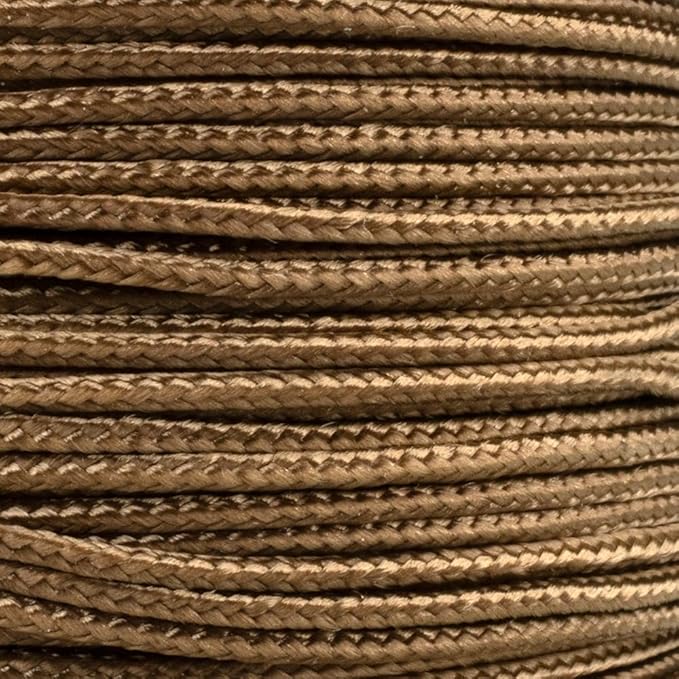Paracord Planet Micro Paracord – Thin Braided Cord for Crafting, Fishing, and DIY Projects in 125 ft Spools – Coyote Brown