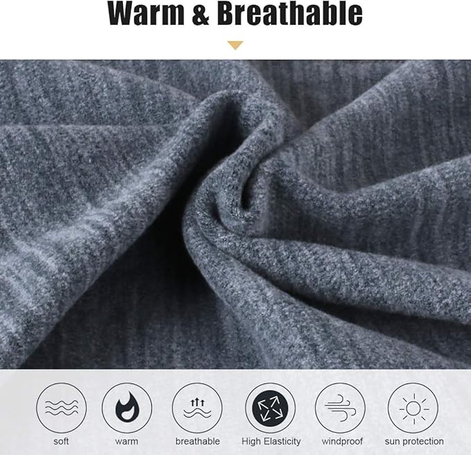 KGC 2 Pack Winter Neck Warmer Gaiter Fleece Windproof Face Mask Cover Cold Weather Scarf for Men & Women