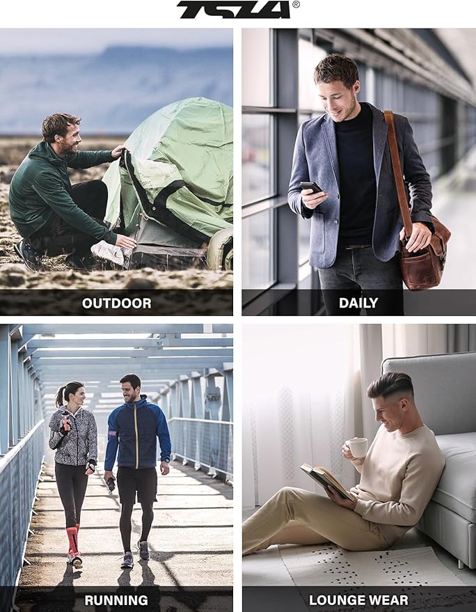 TSLA Men's Thermal Underwear Set, Microfiber Soft Fleece Lined Long Johns, Winter Warm Base Layer Top & Bottom