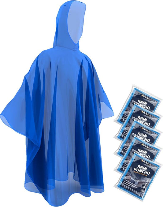 Hagon PRO Disposable Rain Ponchos for Adults (5 Pack)
