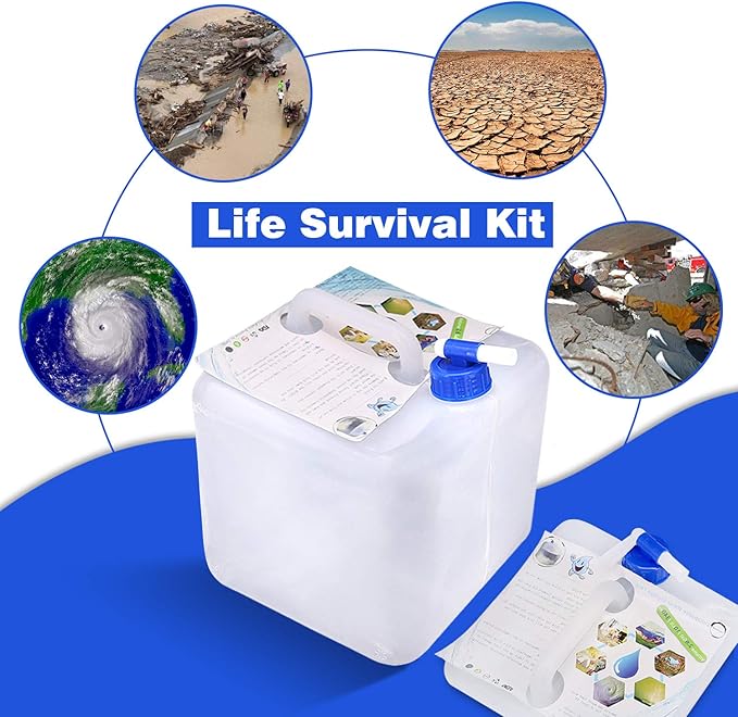 TOPOKO Camping Water Storage Containers - BPA Free Water Container for Outdoors Hiking Collapsible Water Jug with Spigot Emergency Water Storage for Survival Kits 2.6/5.3 Gallon