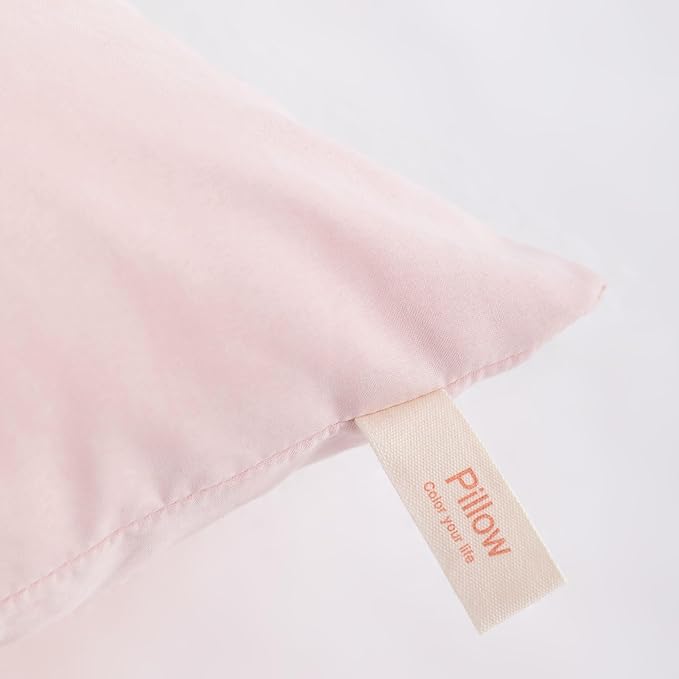 NTBAY Toddler Pillows, Down Alternative 13"x18" Pillows, Machine Washable - Soft and Breathable Travel Small Pillows for Sleeping, Ideal for Daycare, Crib, Cot, Pink