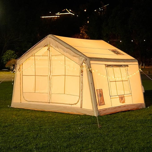 ABORON 2/6/8 Person Inflatable Camping Tent, Easy Setup Blow Up Tent with Hand Pump, PU3000mm Waterproof & Breathable 4 Season Glamping Tent for Outdoor Camping