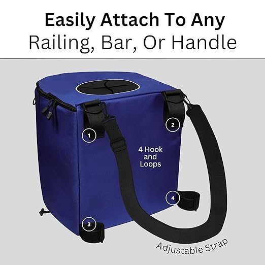 Portable Trash Can for Boating and Camping - Durable and Collapsible with Inner Bin - Kayak, Fishing, Beach, Hiking and Camping Essentials, Boat Accessories 8 Gallon Trash Can (Blue)